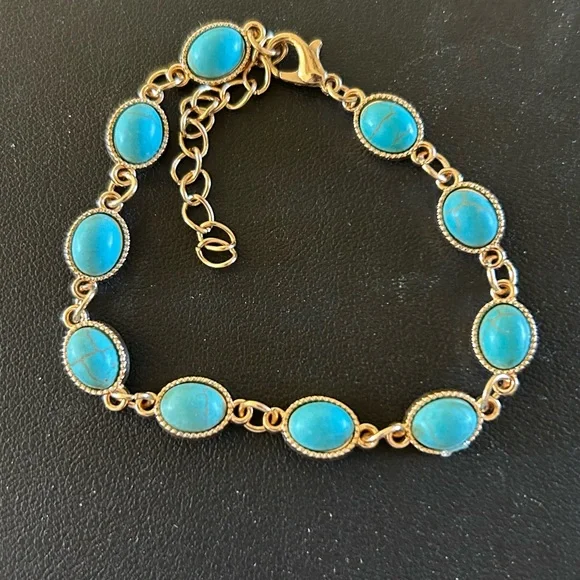 Turquoise and gold set - Picture 2 of 2